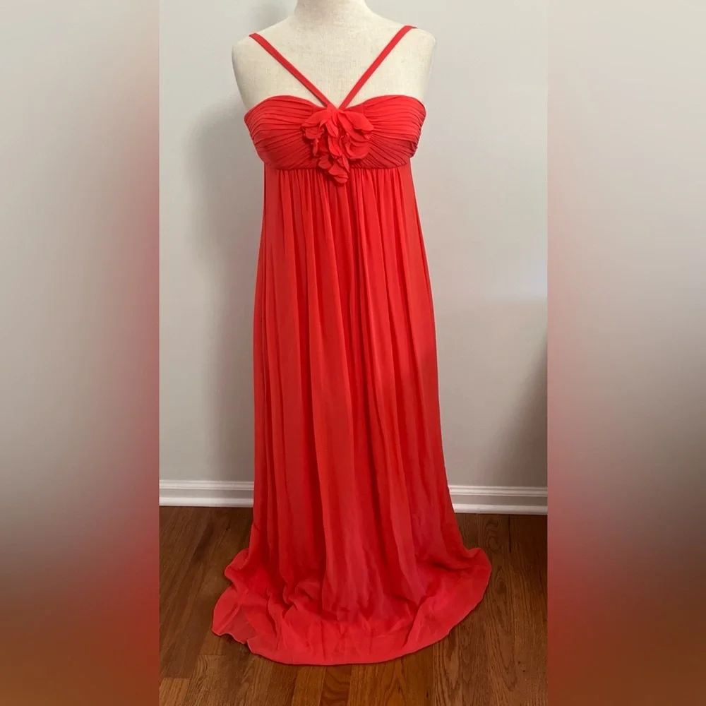 BCBGMaxAzria Silk Chiffon Halter Maxi Dress - Picture 2 of 8